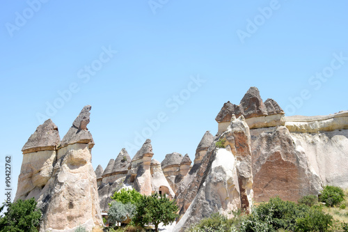 Fairy Chimneys in Love Valley, Goreme National Park. Cappadocia, Turkey