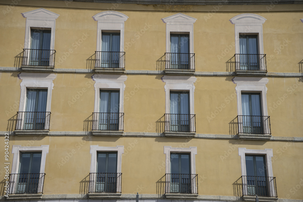 old windows and classical city of San Ildefonso, Palacio de la G