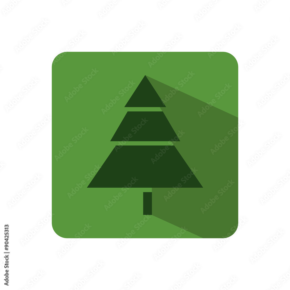 Vector flat icon of tree with shadow Vector flat icon of tree with shadow