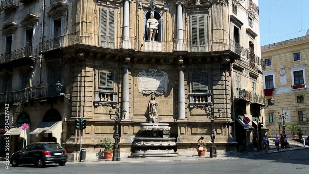 The Four Corners (Quattro Canti square) Palermo Sicily Italy