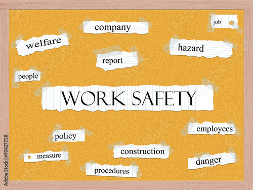 Work Safety Corkboard Word Concept photo