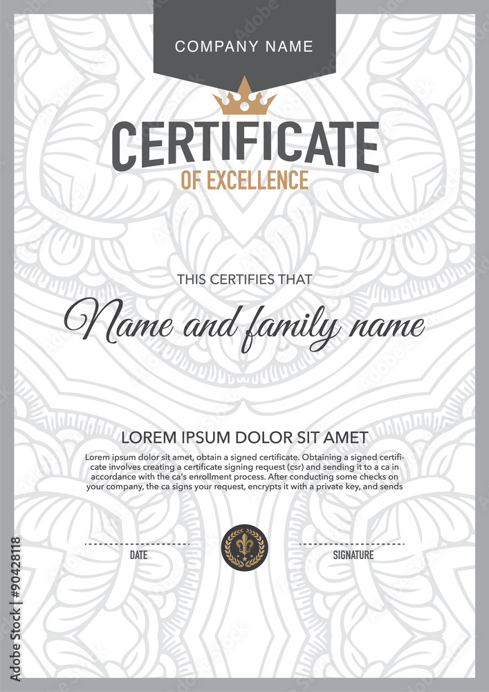 Vector certificate template. Vector certificate template.