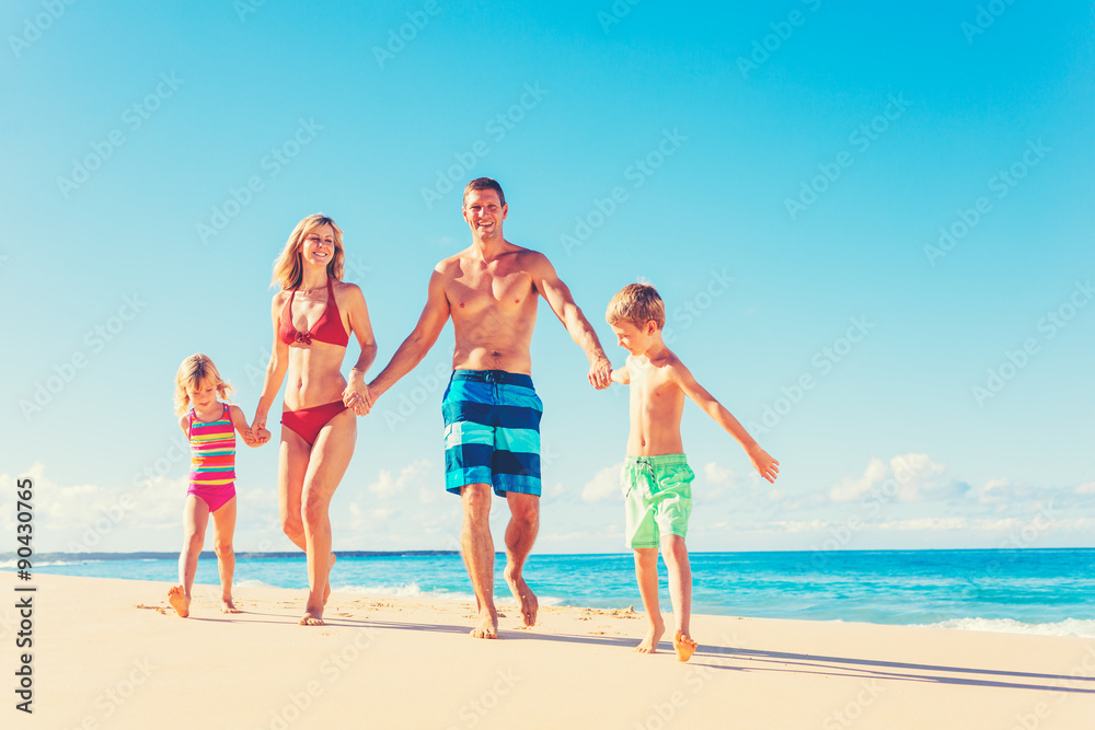 Happy Family Having Fun on the Beach Happy Family Having Fun on the Beach
