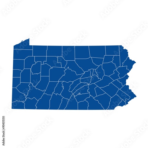 Fotografia, Obraz Map of Pennsylvania