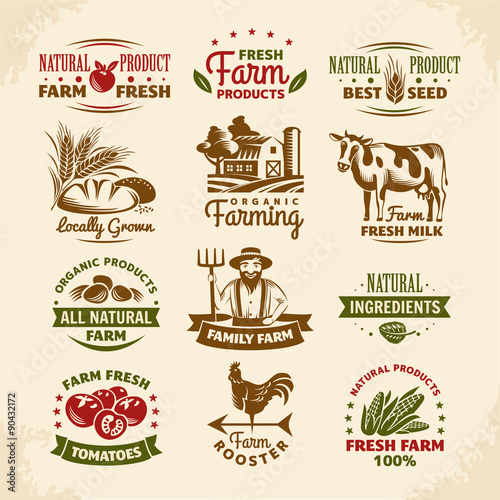 Vintage farm labels