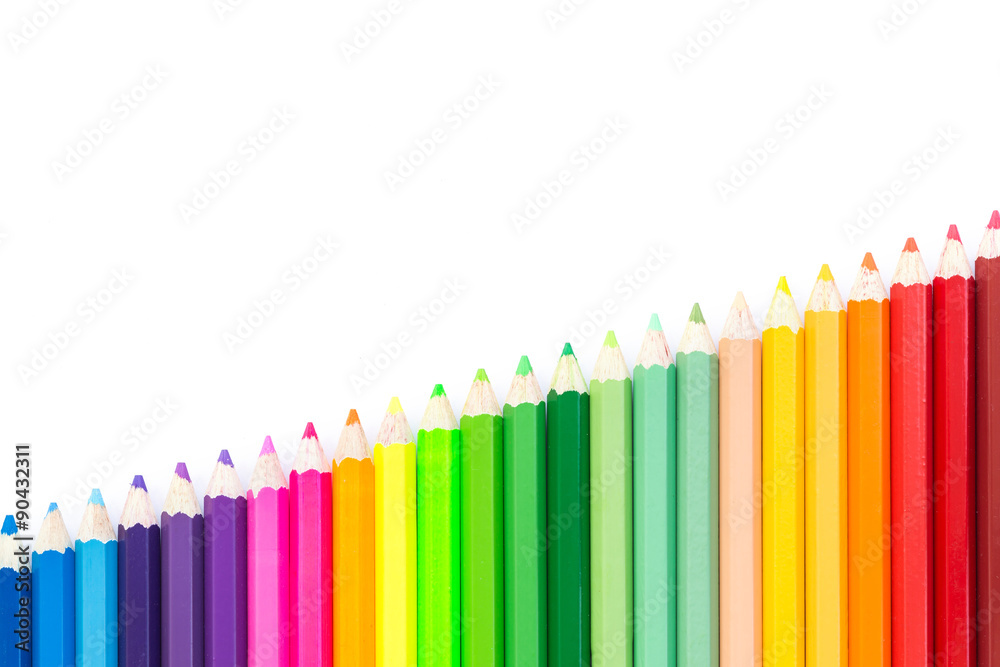 Colour pencils isolated on white background Colour pencils isolated on white background