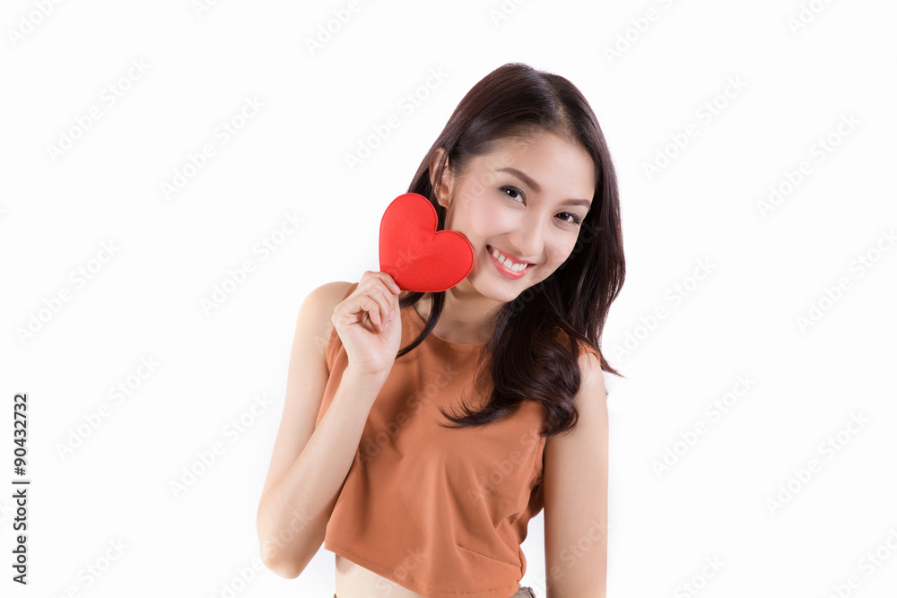 Woman holding heart Woman holding heart