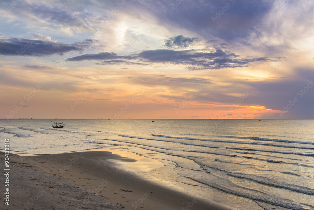 Sunset on thailand beach