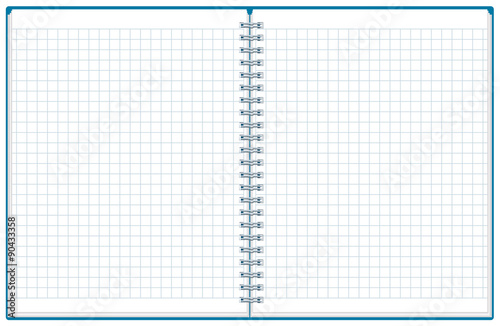 Exercise book. Open notebook. Plaid notebook