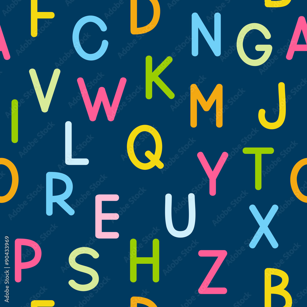 Seamless pattern with color letters Seamless pattern with color letters