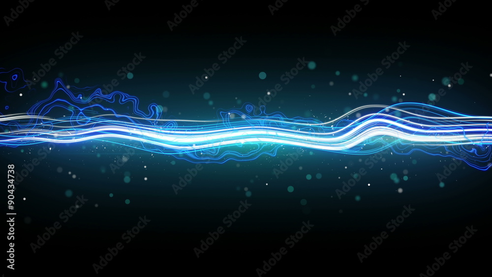 energy blue wave. Computer generated seamless loop animation 4k (4096x2304)
