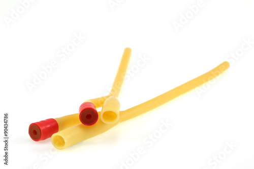 rubber foley catheters  on white background