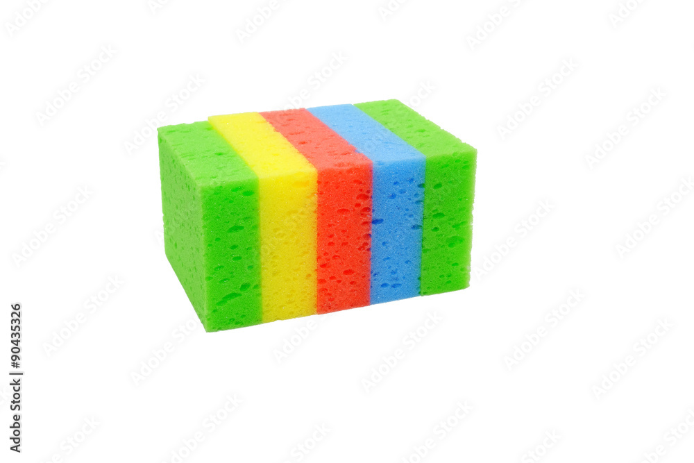 Colorful kitchen sponges isolated over white background. Colorful kitchen sponges isolated over white background.