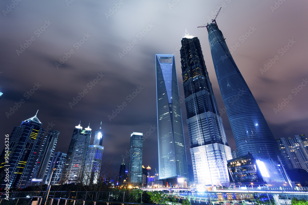 Obraz premium Shanghai Pudong, the city's night