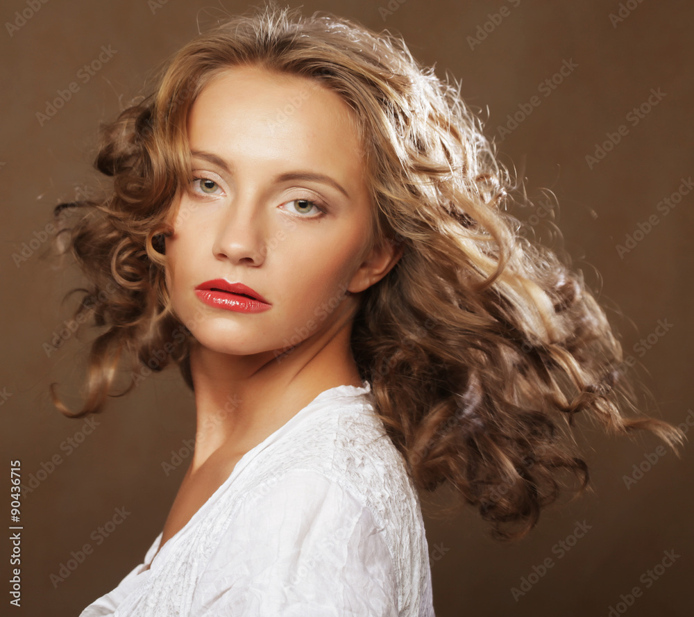 Fototapeta premium blond with gorgeous curly hair