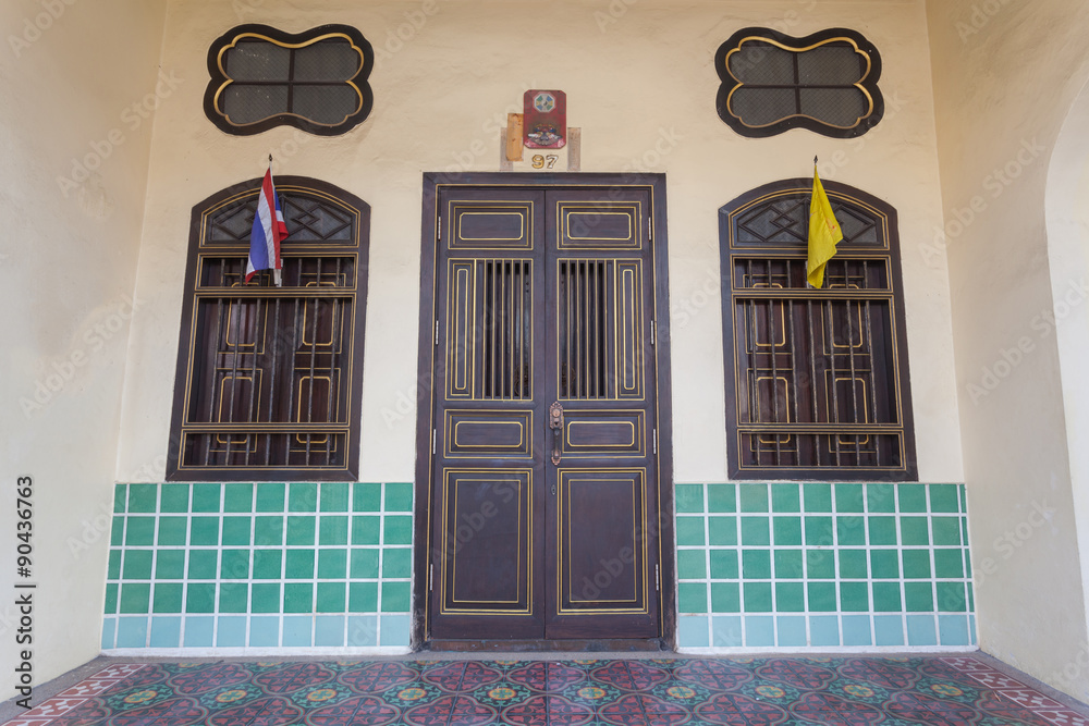 Beautiful Vintage Sino-Portuguese Architecture of Phuket old tow
