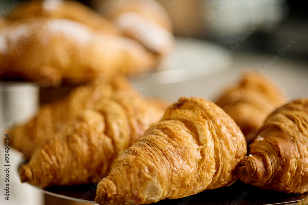 Freshly made breads croissant served Freshly made breads croissant served