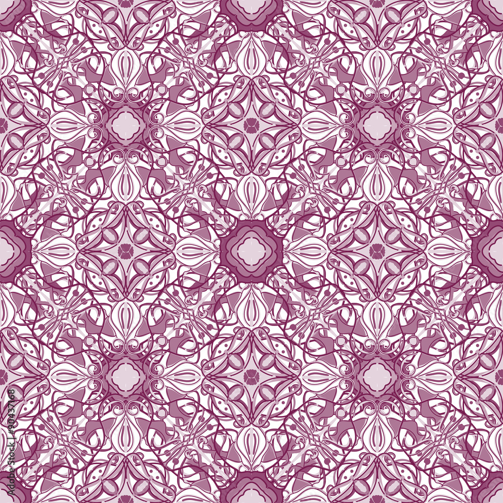 Colored pattern with decorative symmetric ornaments
