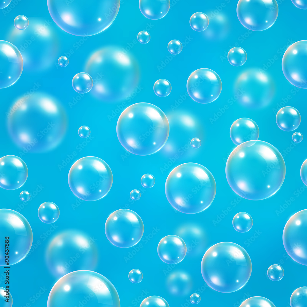 Bubbles blue blur background