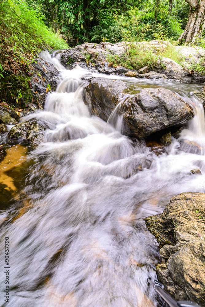 Fototapeta premium Khlong Lan waterfall in national park, Kamphaeng Phet Thailand.