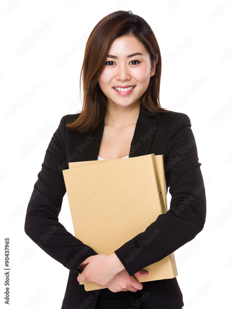 Asian businesswoman hold with folder