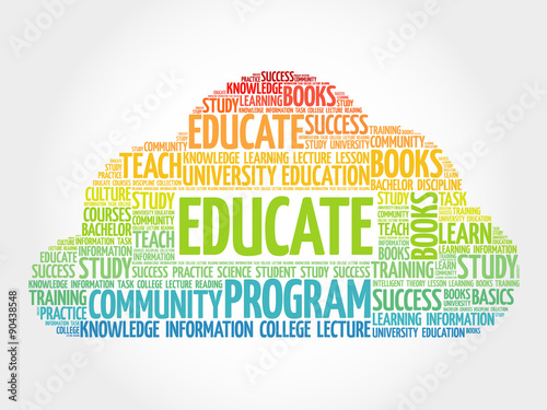 EDUCATE. Word education collage