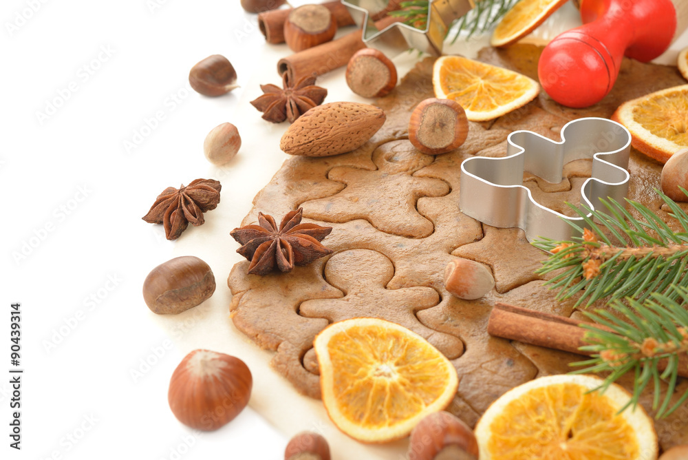 Ingredients for baking Christmas cookies