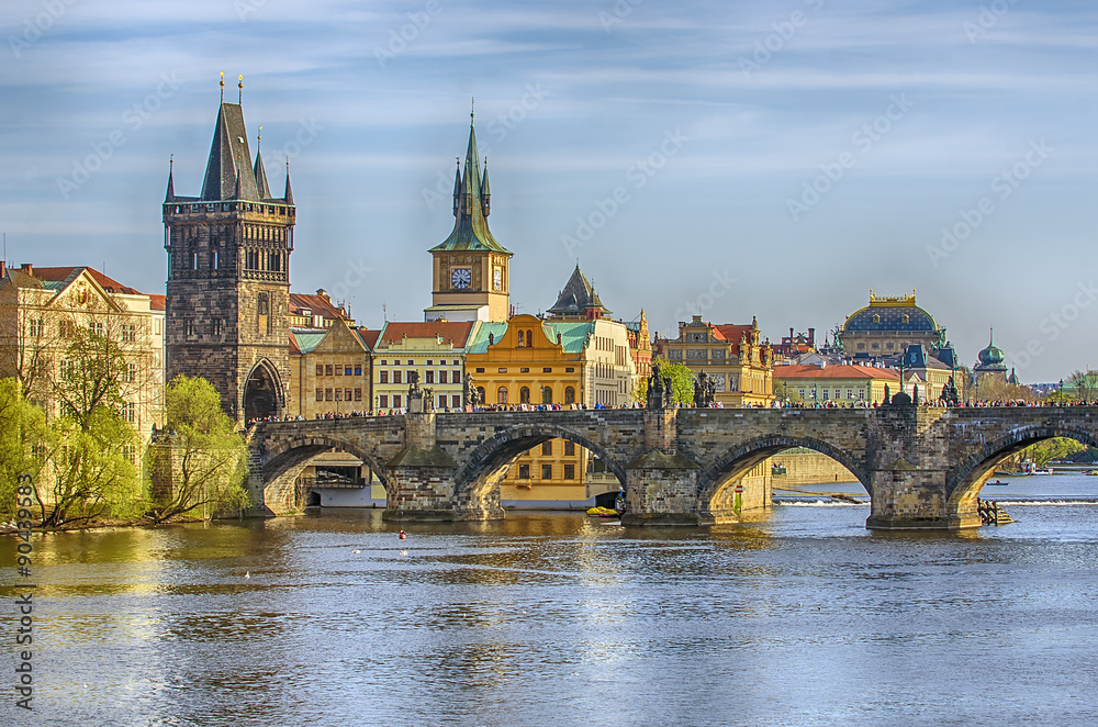Fototapeta premium Charles (Karluv) Bridge in the Old Town of Prague (Czech Republic)