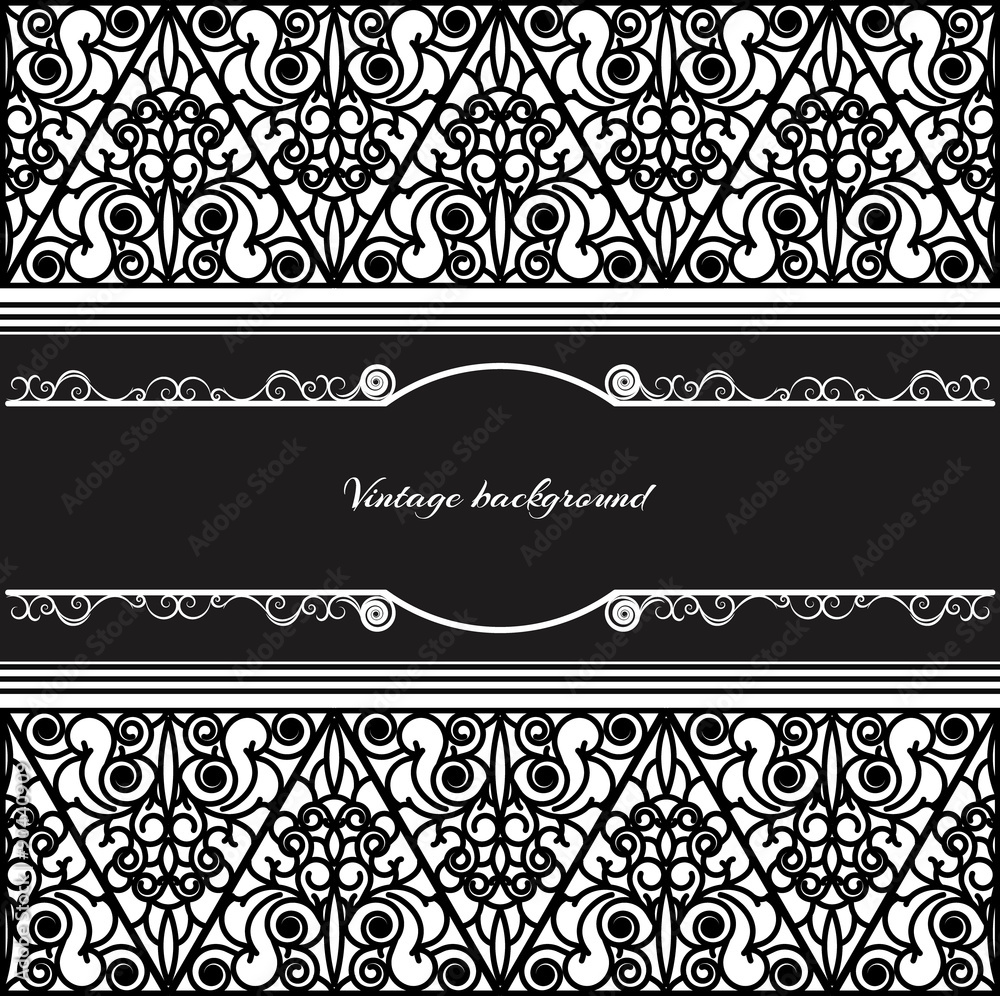 Obraz premium vintage background frame design black vector