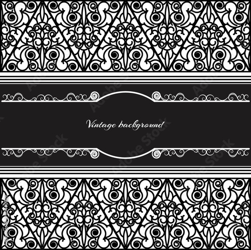 vintage background frame design black vector