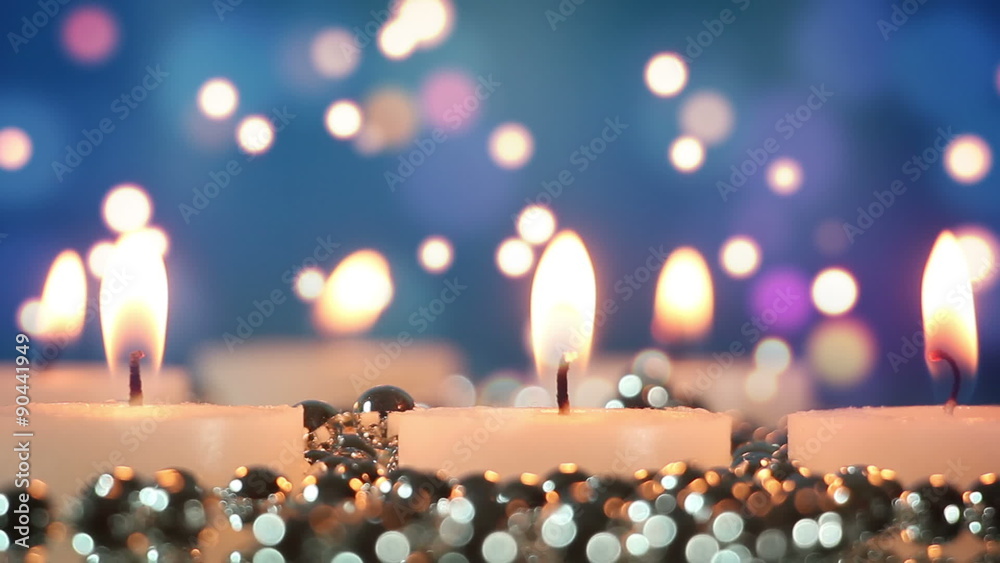 burning candles and bokeh lights. seamless loop christmas background
burning candles and bokeh lights. seamless loop christmas background