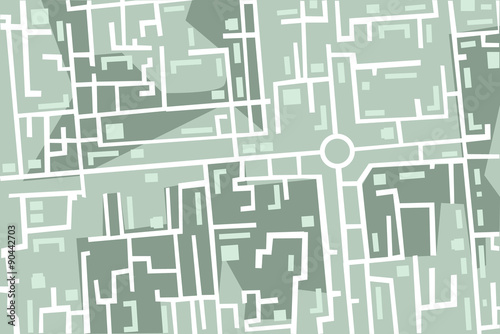editable map of the city with houses and roads