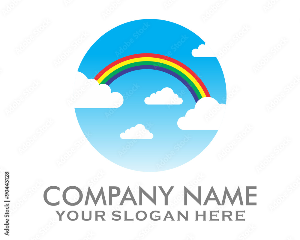 Obraz premium rainbow sky logo vector