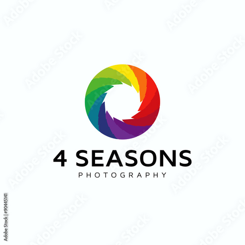 4 seasons photography leaf colorfull icon logo