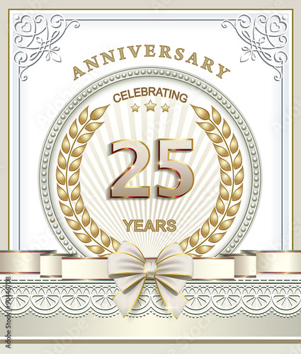 Greeting card on the anniversary of 25 years
