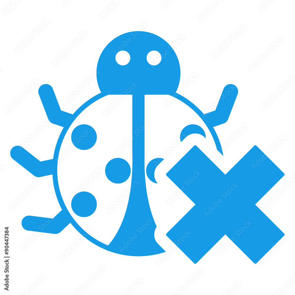 Icono aislado bicho error azul Icono aislado bicho error azul