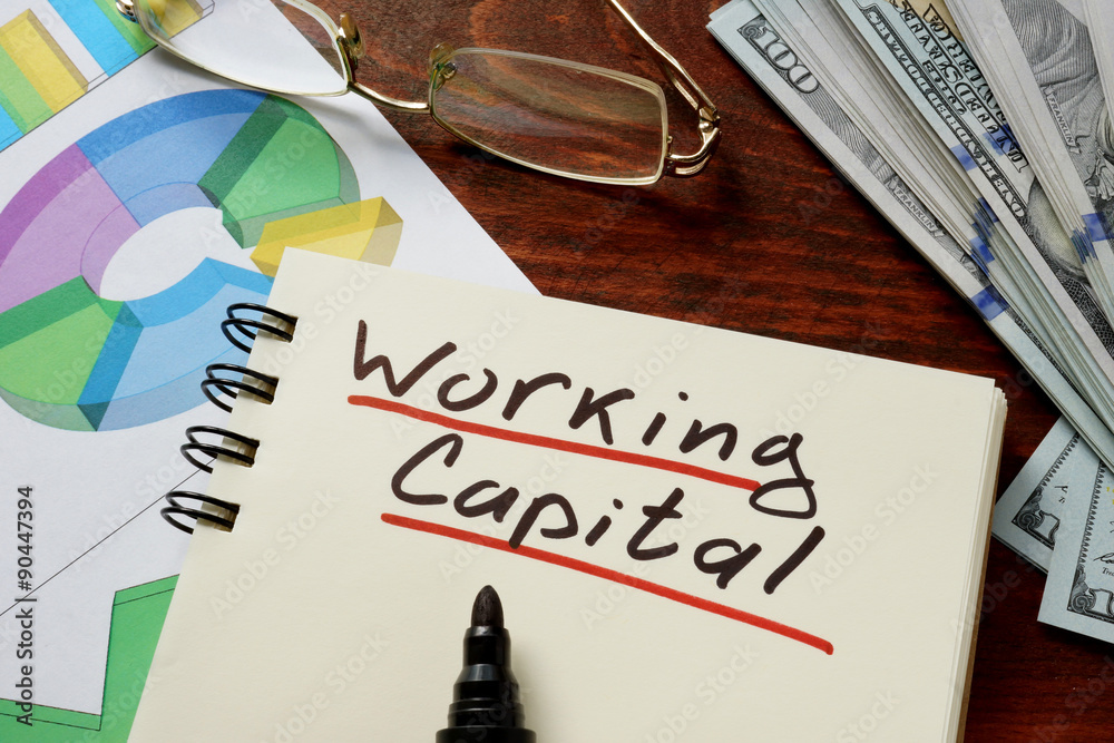 Working Capital  concept on a paper with charts. - obrazy, fototapety, plakaty 