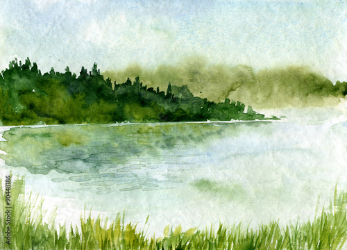 abstract watercolor landscape photo
