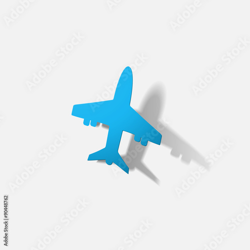 Paper clipped sticker: aircraft airliner