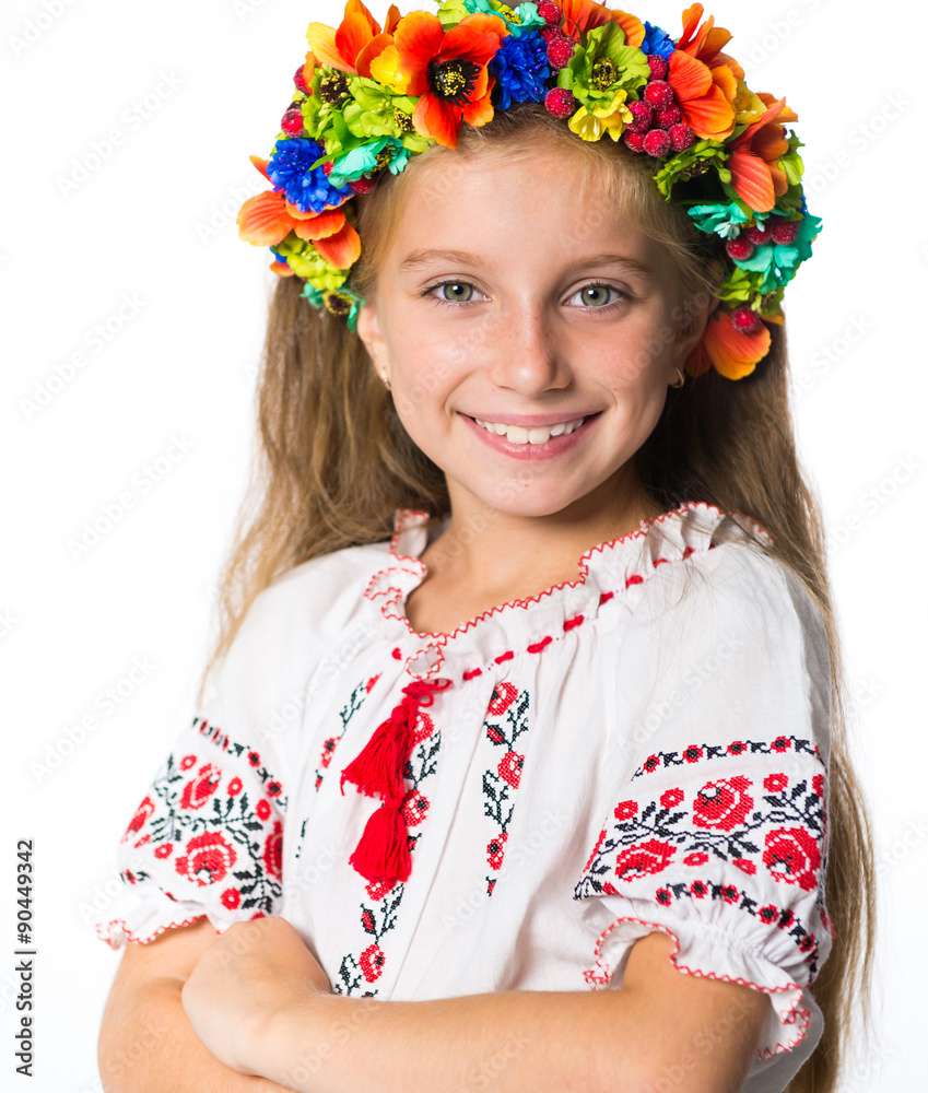 little girl in the national Ukrainian costume little girl in the national Ukrainian costume