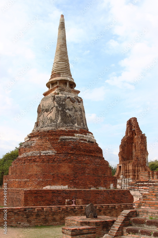 Wat Phra Mahathat in the Ayutthaya historical park, Thailand.