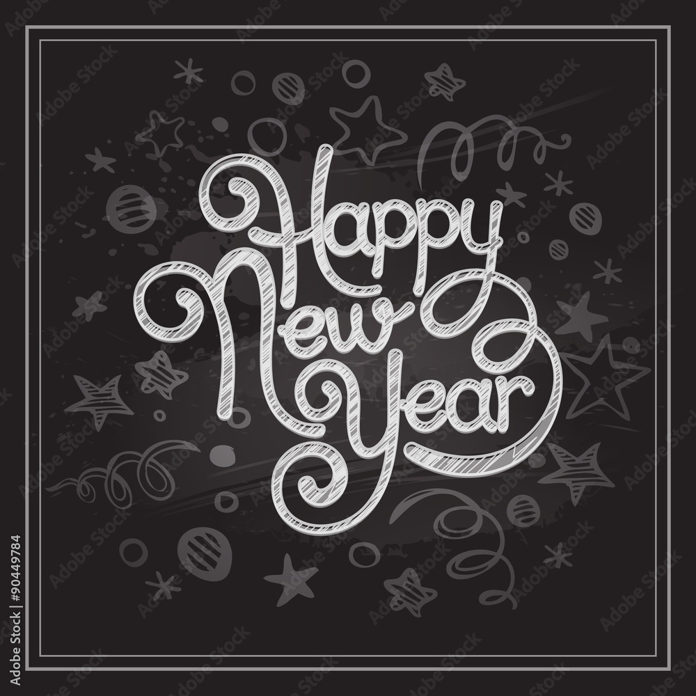 Inscription Happy New Year. Vector illustration