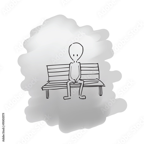 Mna sitting on bench