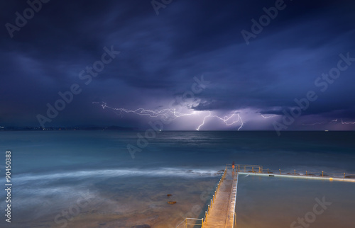 Collaroy storms and lightning photo