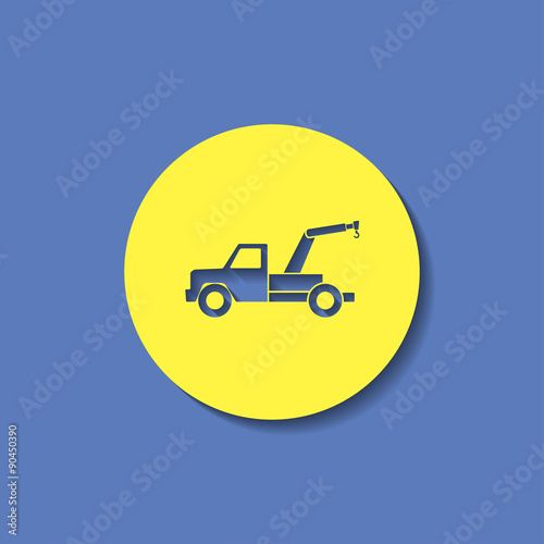 vector icon of tow car