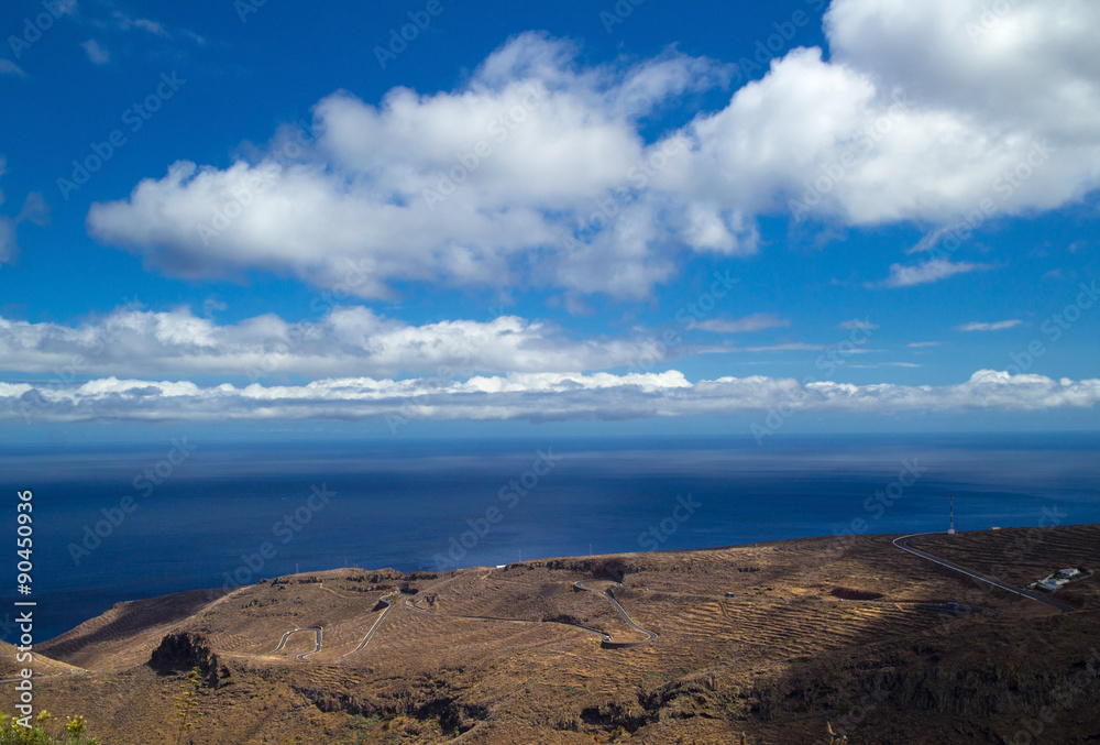 La Gomera, Canary islands, view towards south coast