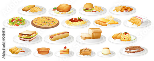 Different kind of food on plates