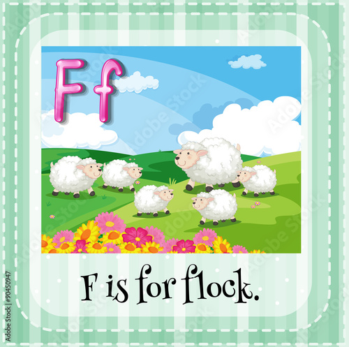 Flashcard of letter F