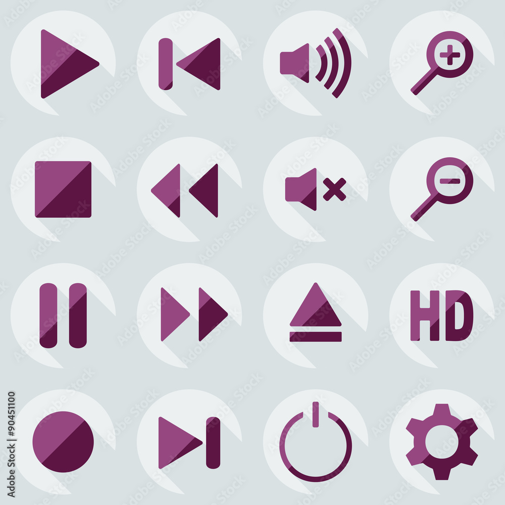 Flat modern design with shadow icon player Flat modern design with shadow icon player