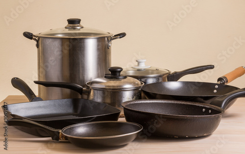 set of pots and pans